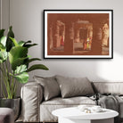 Ellora Cave Temple – Yoshida Hiroshi Japanese Woodblock Print 2 : 3 Horizontal Premium Wall Art Canvas by MeriDeewar