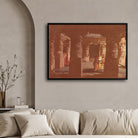 Ellora Cave Temple – Yoshida Hiroshi Japanese Woodblock Print 2 : 3 Horizontal Premium Wall Art Canvas by MeriDeewar