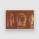 Ellora Cave Temple – Yoshida Hiroshi Japanese Woodblock Print 2 : 3 Horizontal Premium Wall Art Canvas by MeriDeewar