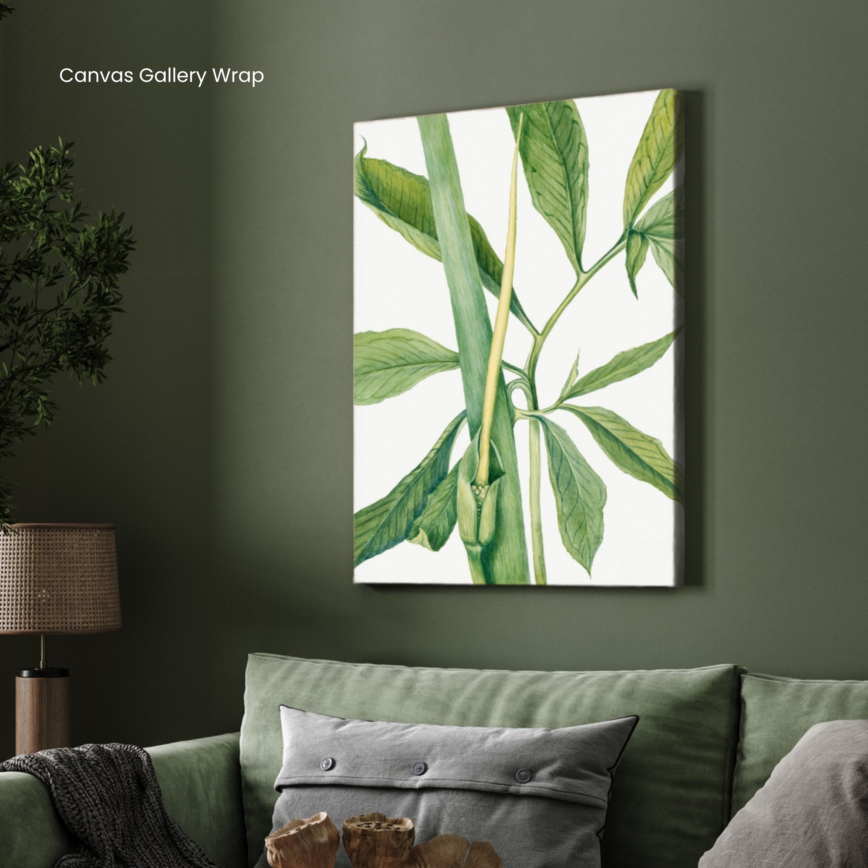 Emerald Veins – Botanical Leaf Wall Art Print 2 : 3 Vertical Premium Wall Art Canvas by MeriDeewar