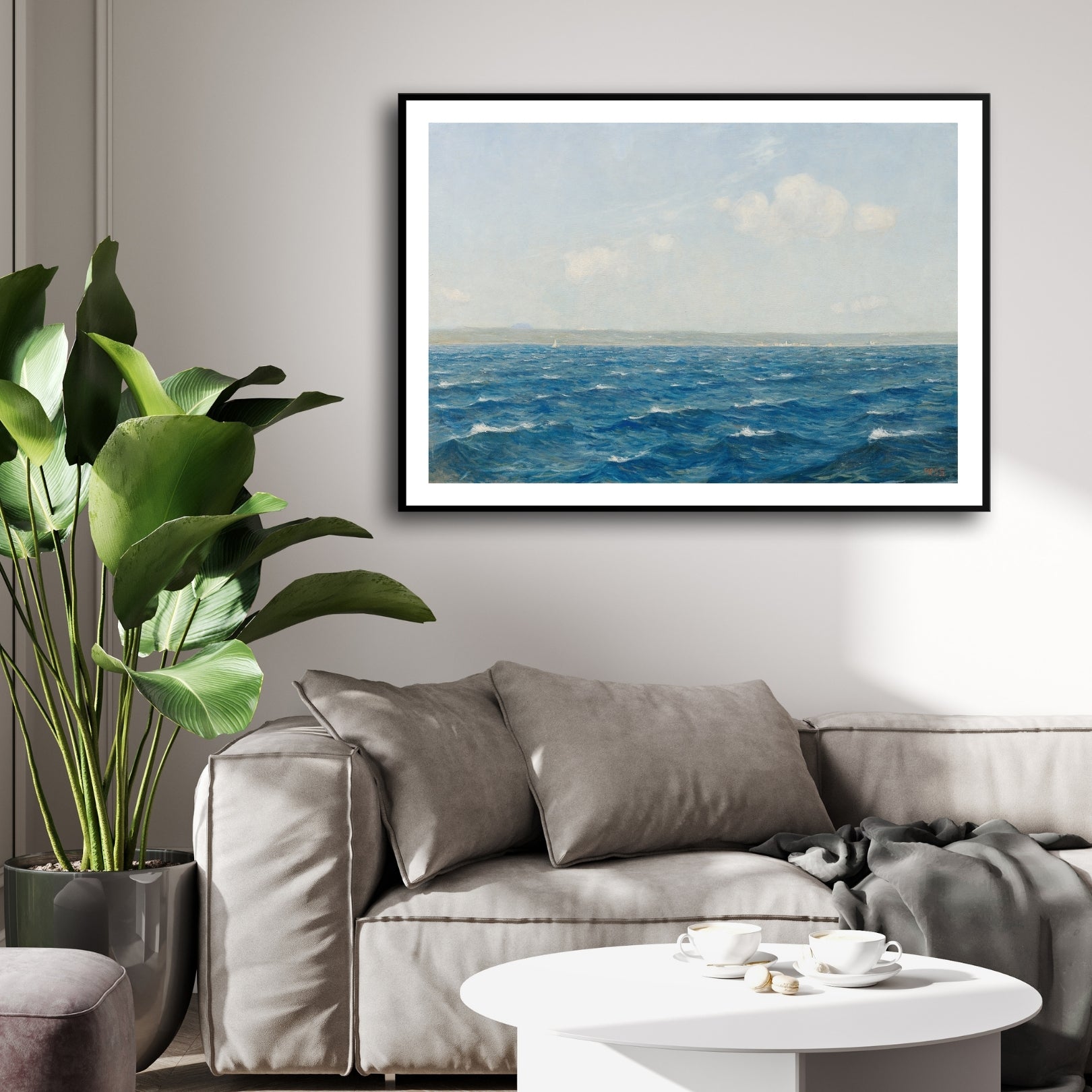 Endless Blue Horizon – Minimalist Ocean Seascape Art 2 : 3 Horizontal Premium Wall Art Canvas by MeriDeewar