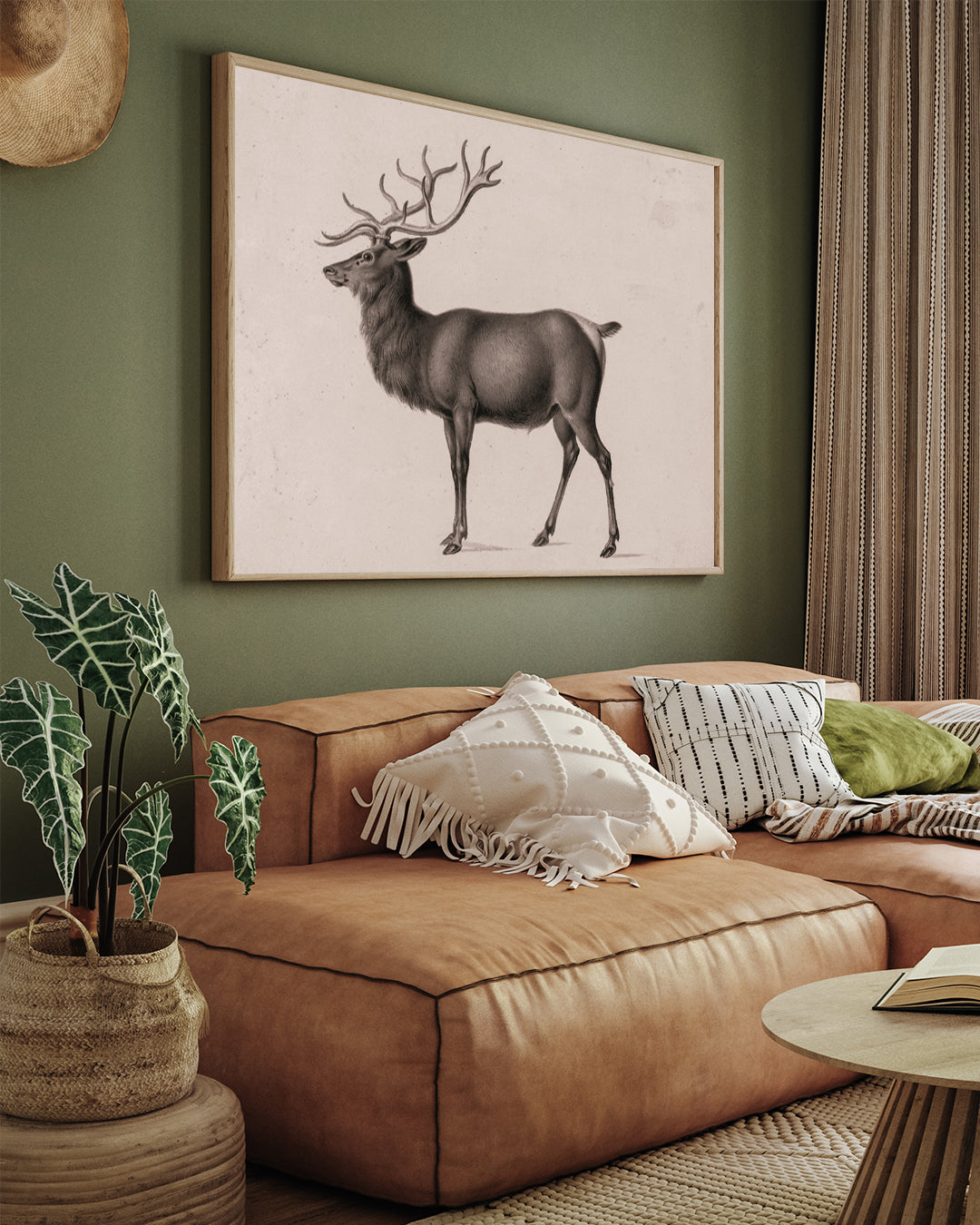 European Elk by Peter Rindisbacher 3 : 4 Horizontal New Premium Wall Art Canvas by MeriDeewar