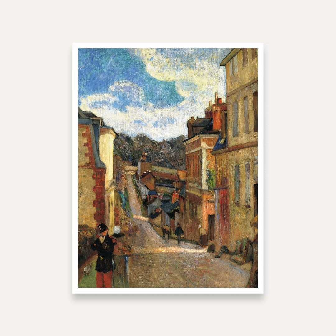 European Street Scenery Painting for Living Room | Vintage Wall Art | Giclée Print 5 : 6 Vertical Premium Wall Art Canvas by MeriDeewar