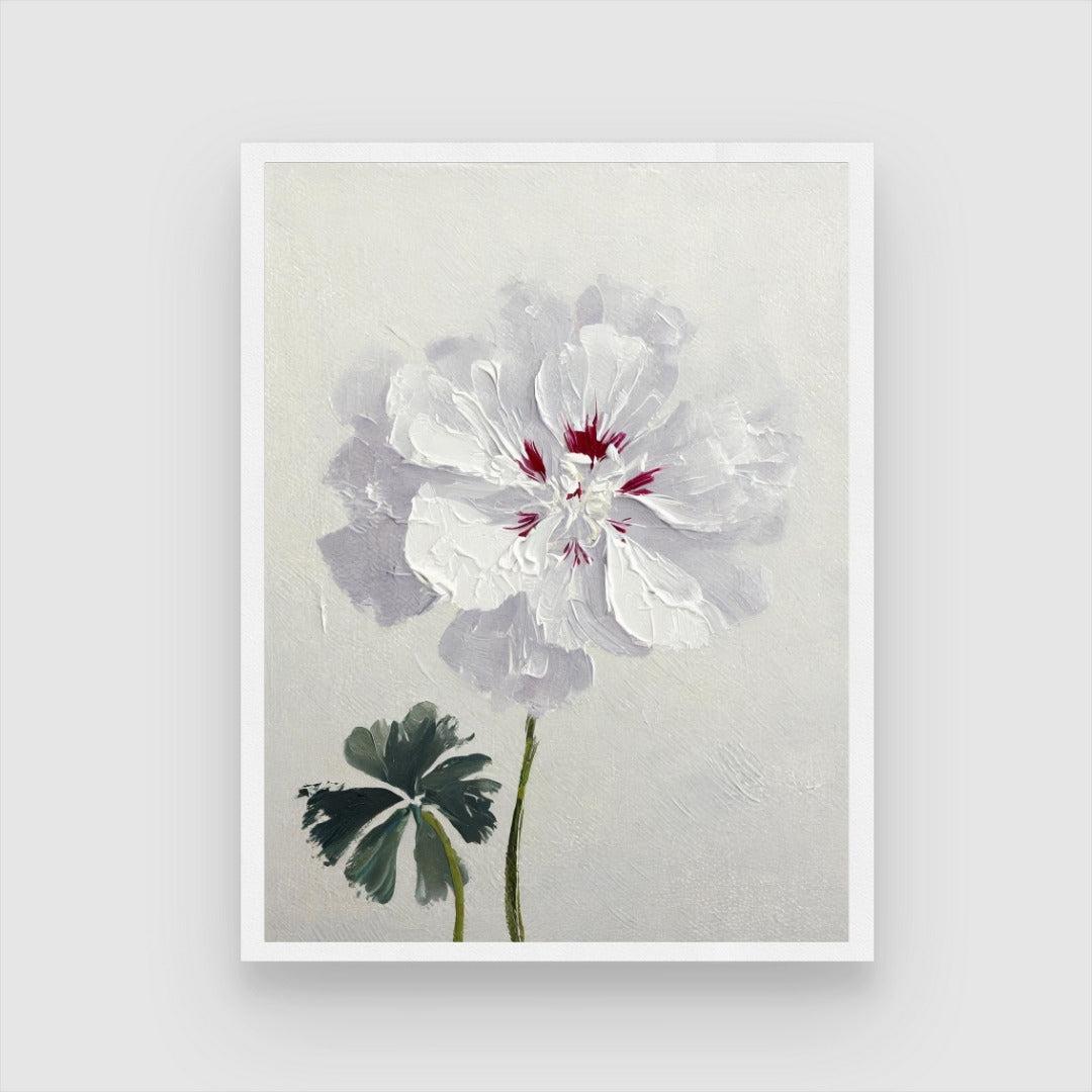 Expressive Geranium Floral Abstract Painting 3 : 4 Vertical New Premium Wall Art Canvas by MeriDeewar