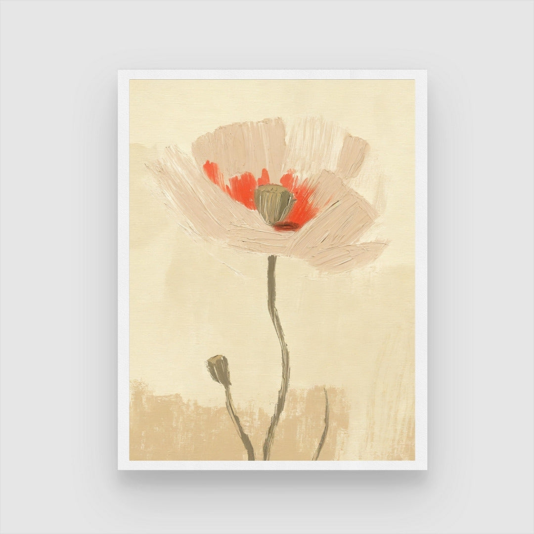 Expressive Poppy Flower Abstract Art – Wall Decor 3 : 4 Vertical New Premium Wall Art Canvas by MeriDeewar