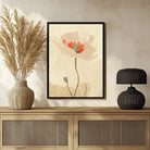 Expressive Poppy Flower Abstract Art – Wall Decor 3 : 4 Vertical New Premium Wall Art Canvas by MeriDeewar