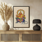 Exquisite Lord Ganesha Mooshak Miniature Painting | Indian Art | MeriDeewar 3 : 4 Vertical New Premium Wall Art Canvas by MeriDeewar