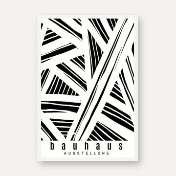 Bauhaus Geometric Abstract Linework Shard Poster | Vertical High-Contrast White Framed Wall Art