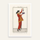 Vintage Journal des Dames et des Modes "Costumes Parisiens" 1913 Fashion Illustration Poster | Vertical Retro White Framed Wall Art 2 : 3 Vertical Premium Wall Art Canvas by MeriDeewar