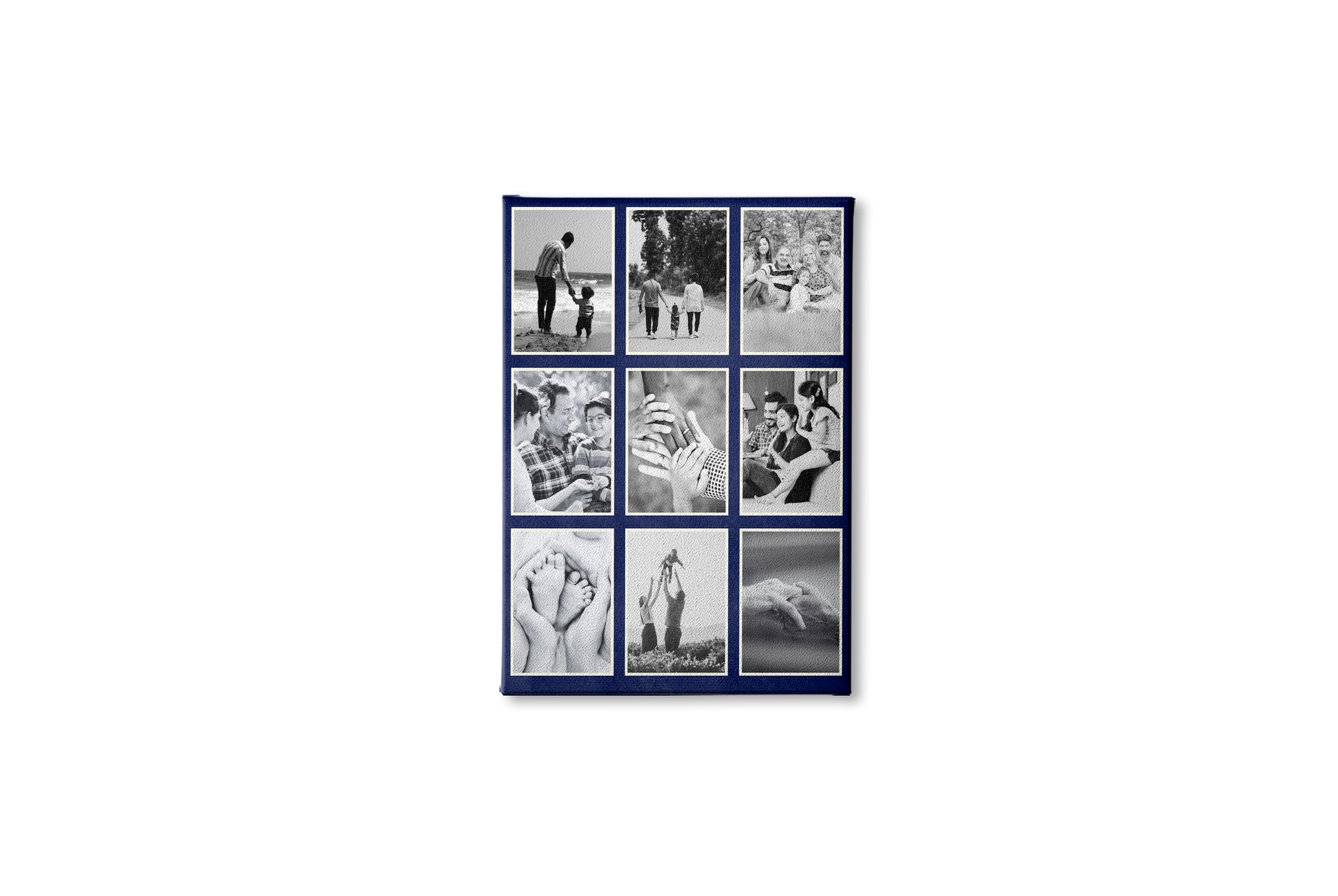 Family Heritage 9-Photo  Collage Frame | Customized Classic Black & White Prints custom Premium Wall Art Canvas by MeriDeewar