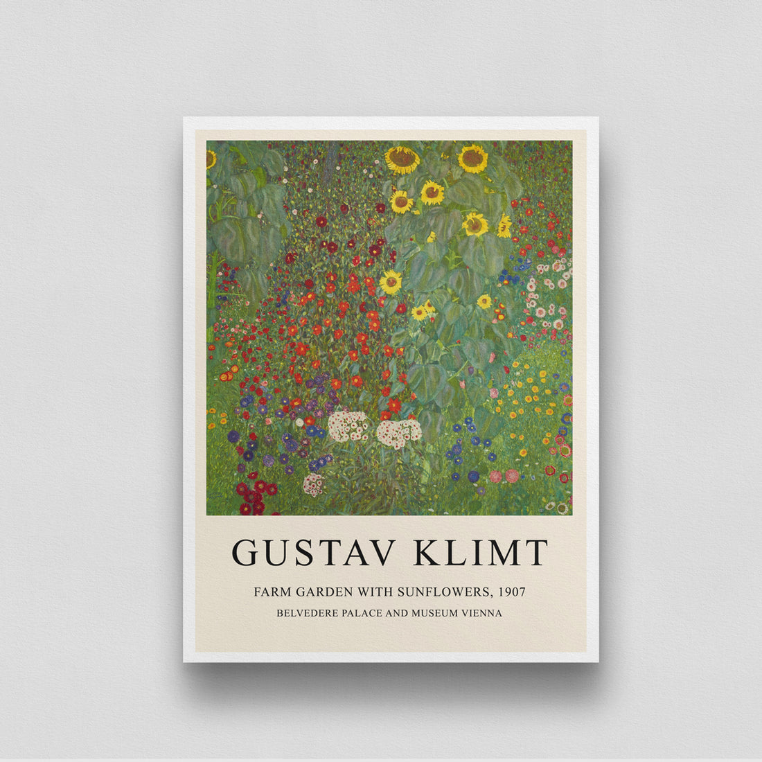 Farm Garden with Sunflowers by Gustav Klimt 3 : 4 Vertical New Premium Wall Art Canvas by MeriDeewar