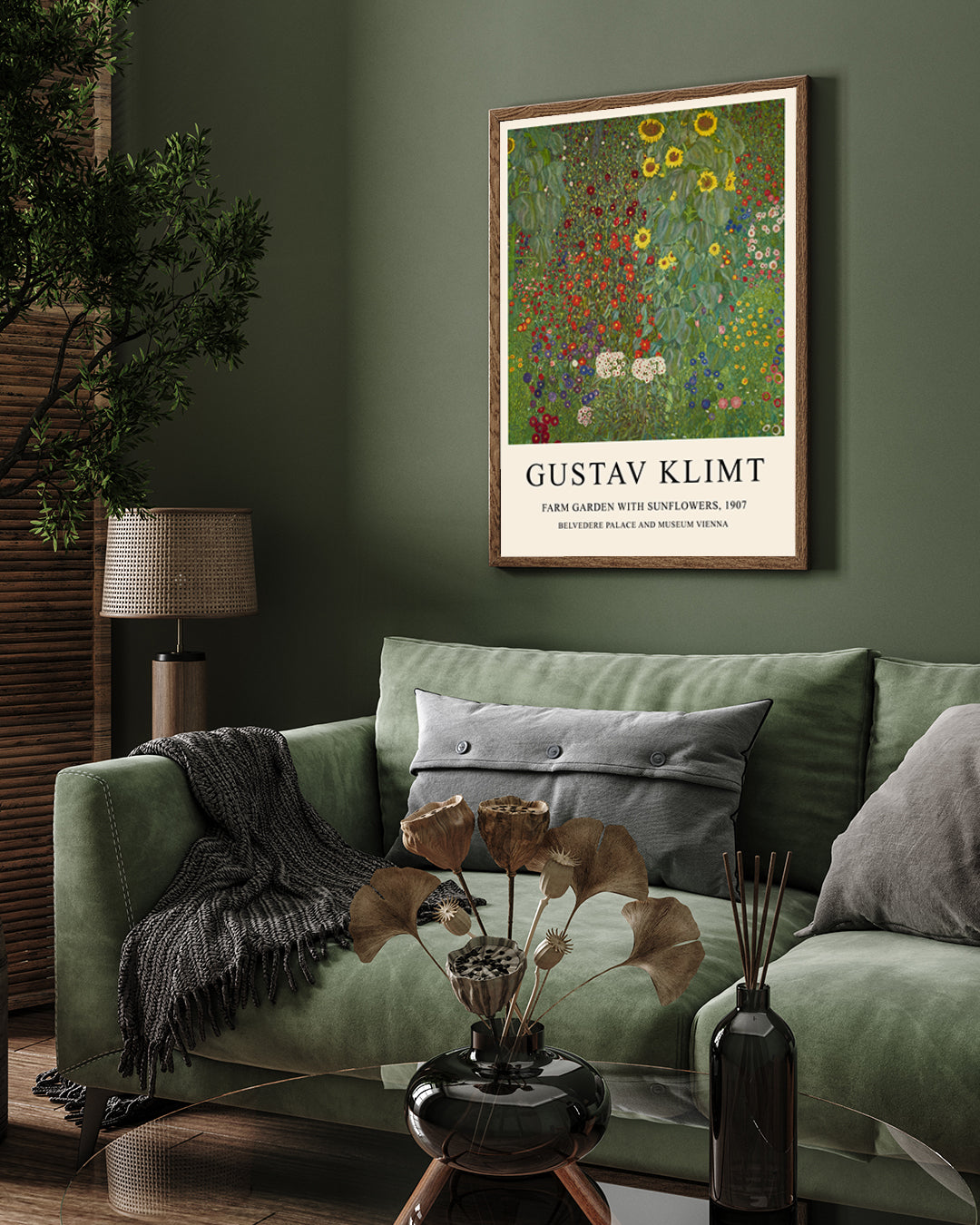 Farm Garden with Sunflowers by Gustav Klimt 3 : 4 Vertical New Premium Wall Art Canvas by MeriDeewar