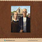 Farmer Couple/ American Gothic by Grant Wood Painting 3 : 4 Vertical New Premium Wall Art Canvas by MeriDeewar