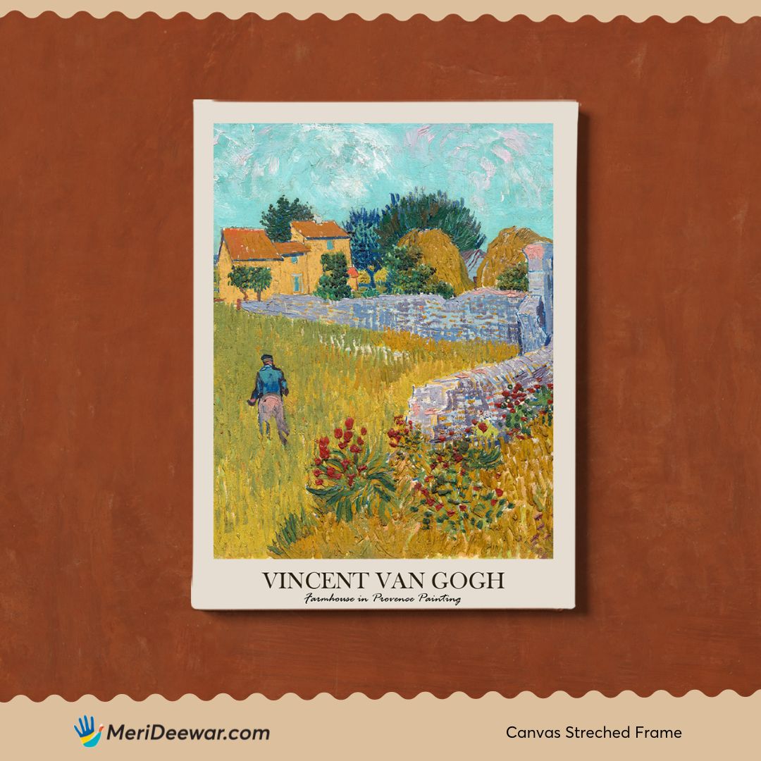Farmhouse in Provence Painting by Vincent Van Gogh 3 : 4 Vertical New Premium Wall Art Canvas by MeriDeewar