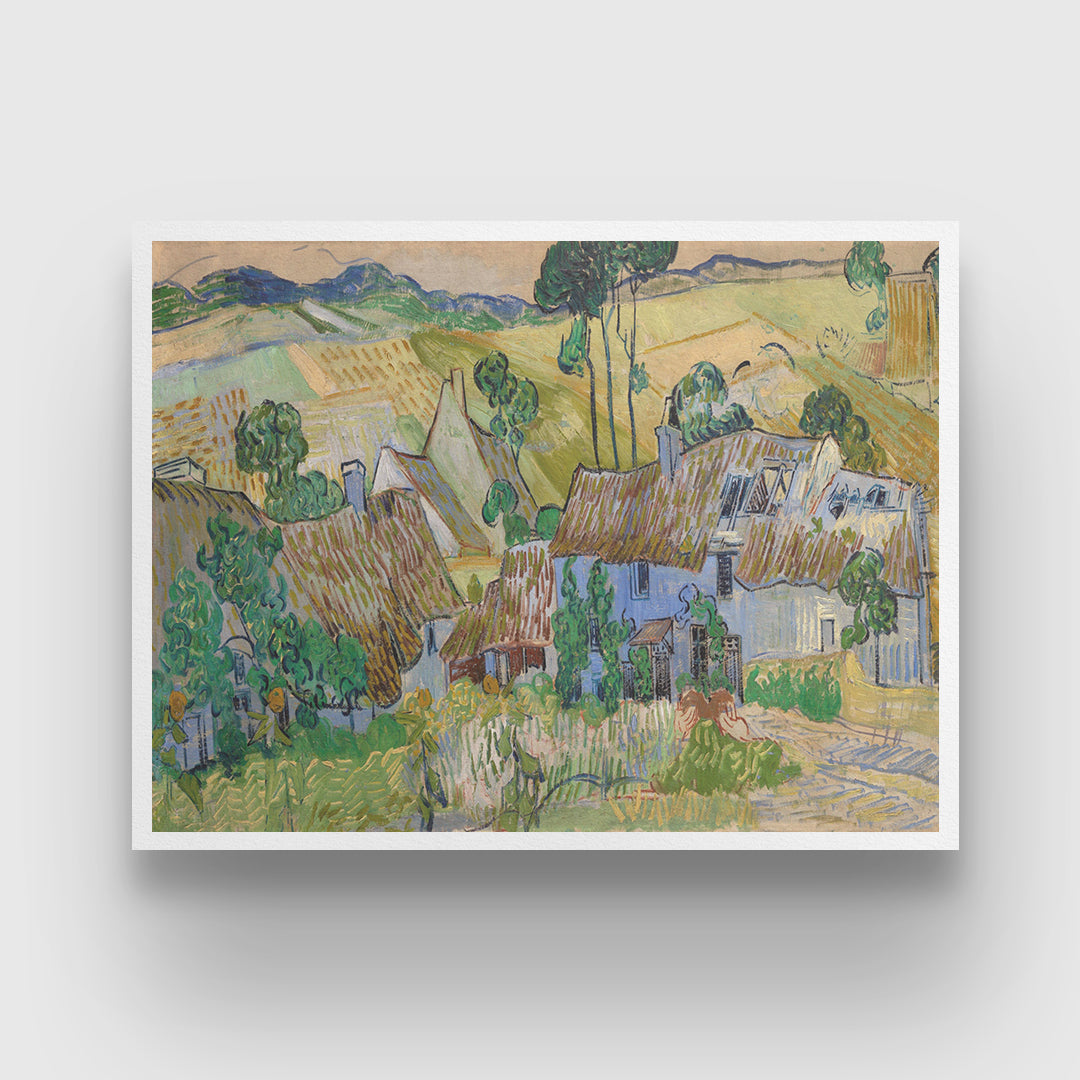 Farms near Auvers Painting Vincent van Gogh 3 : 4 Horizontal New Premium Wall Art Canvas by MeriDeewar