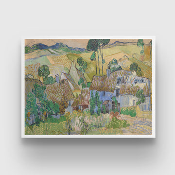 Farms near Auvers Painting Vincent van Gogh 3 : 4 Horizontal New Premium Wall Art Canvas by MeriDeewar