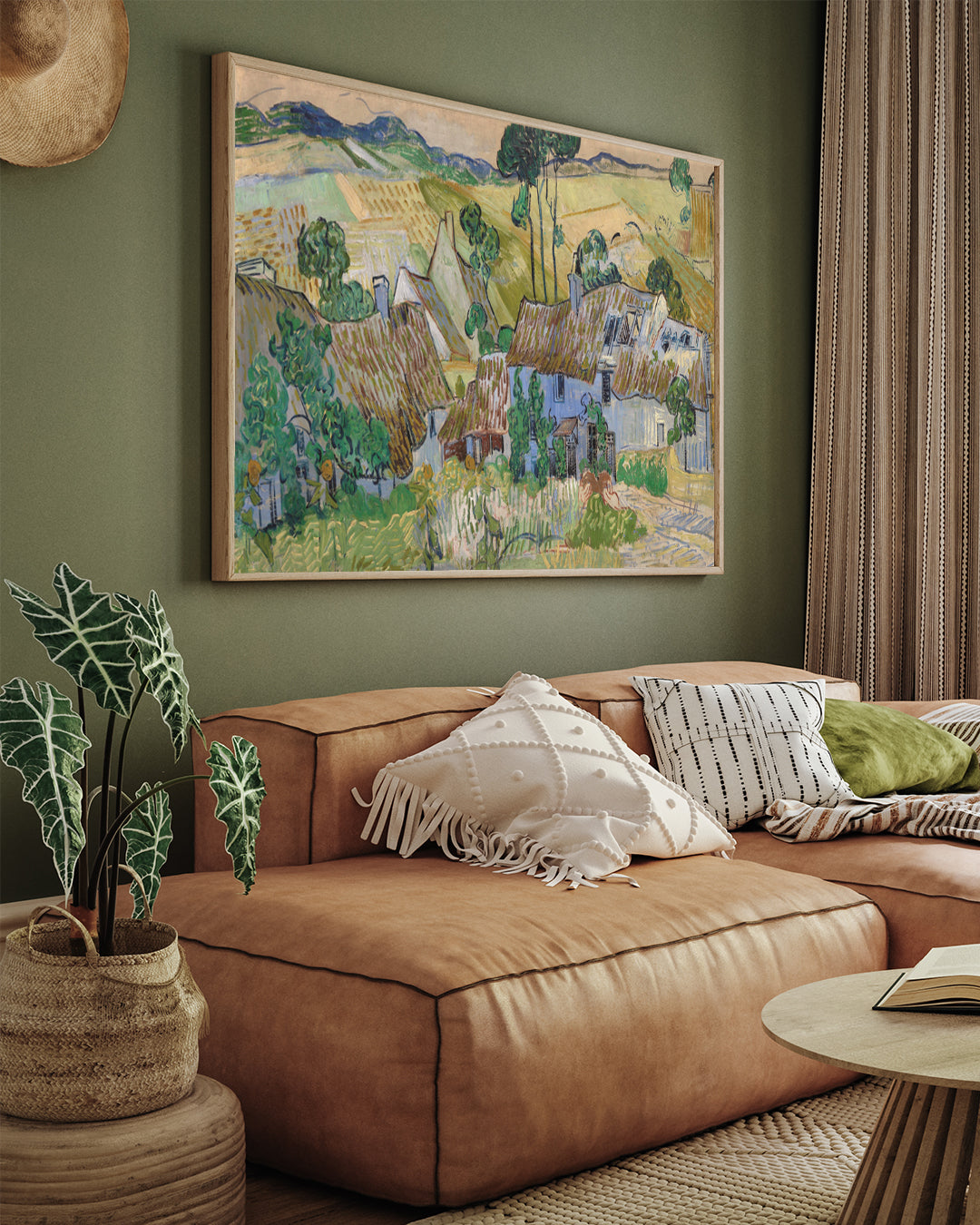Farms near Auvers Painting Vincent van Gogh 3 : 4 Horizontal New Premium Wall Art Canvas by MeriDeewar