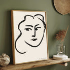 Fauvist Henri Matisse Female Portrait Illustration Poster | Vertical White Framed Wall Art 2 : 3 Vertical Premium Wall Art Canvas by MeriDeewar