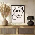 Fauvist Henri Matisse Female Portrait Illustration Poster | Vertical White Framed Wall Art 2 : 3 Vertical Premium Wall Art Canvas by MeriDeewar