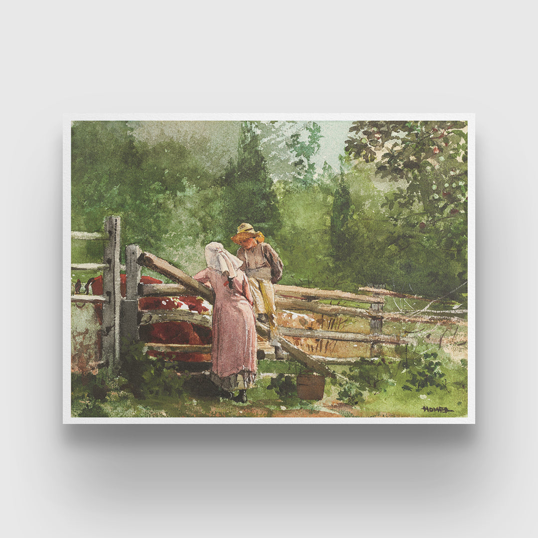 Feeding Time (1878) By Winslow Homer 3 : 4 Horizontal New Premium Wall Art Canvas by MeriDeewar