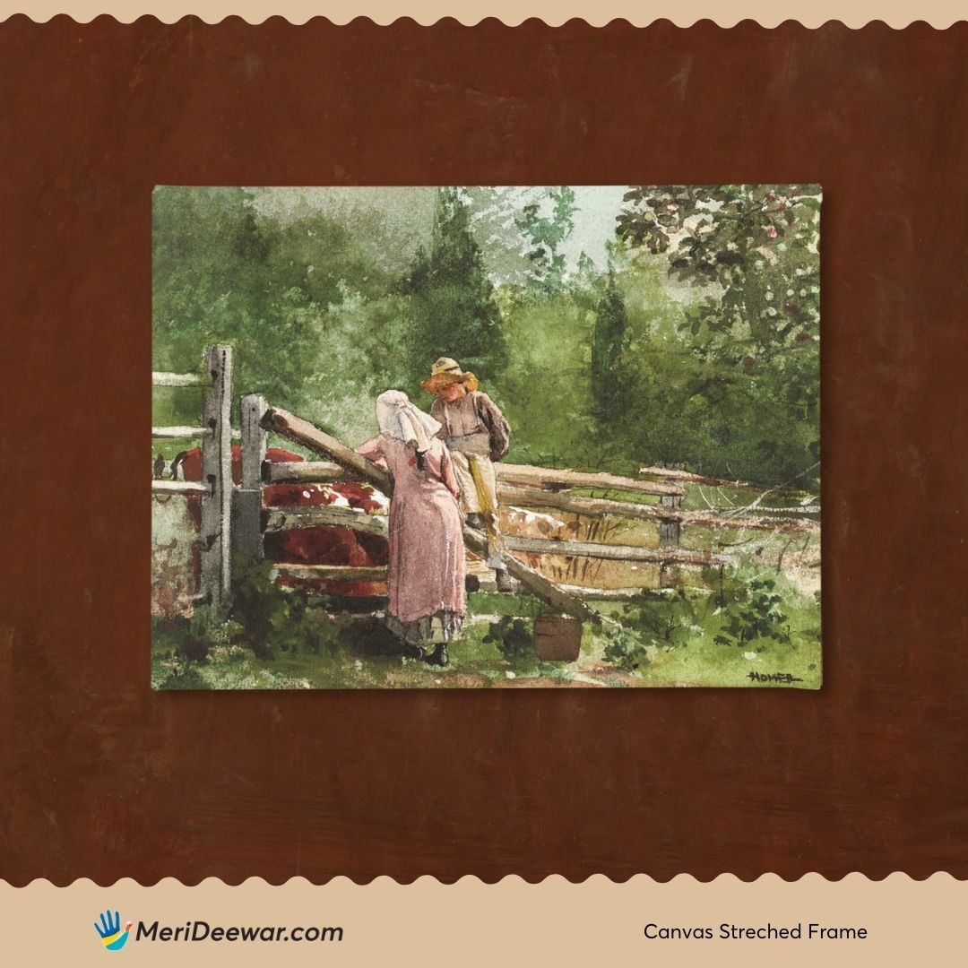 Feeding Time (1878) By Winslow Homer 3 : 4 Horizontal New Premium Wall Art Canvas by MeriDeewar