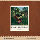 Fight Between a Tiger and a Buffalo by Henri Rousseau 3 : 4 Vertical New Premium Wall Art Canvas by MeriDeewar