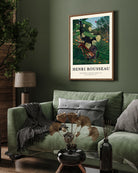 Fight Between a Tiger and a Buffalo by Henri Rousseau 3 : 4 Vertical New Premium Wall Art Canvas by MeriDeewar