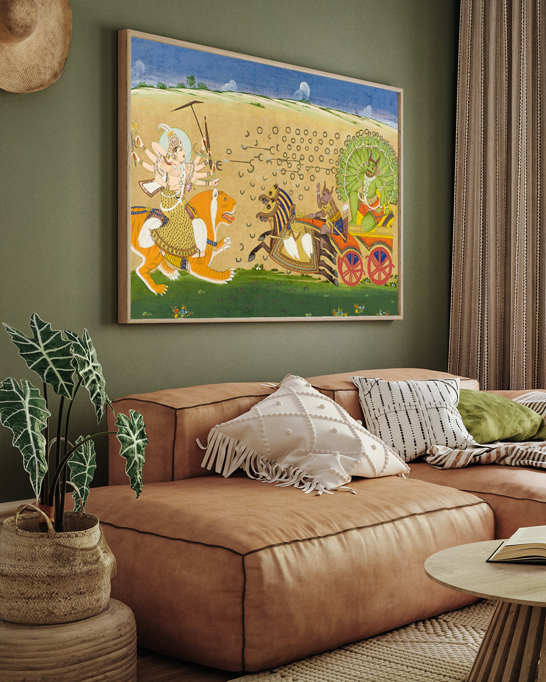 Fight Between Durga And Nicumba 2 : 3 Horizontal Premium Wall Art Canvas by MeriDeewar