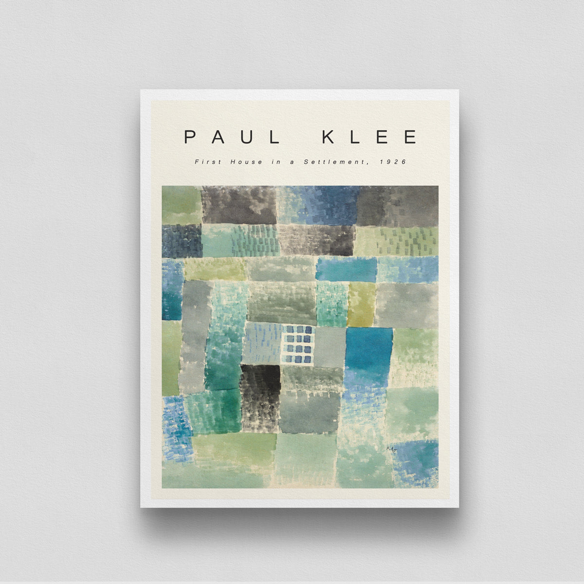 First House in a Settlement by Paul Klee 3 : 4 Vertical New Premium Wall Art Canvas by MeriDeewar
