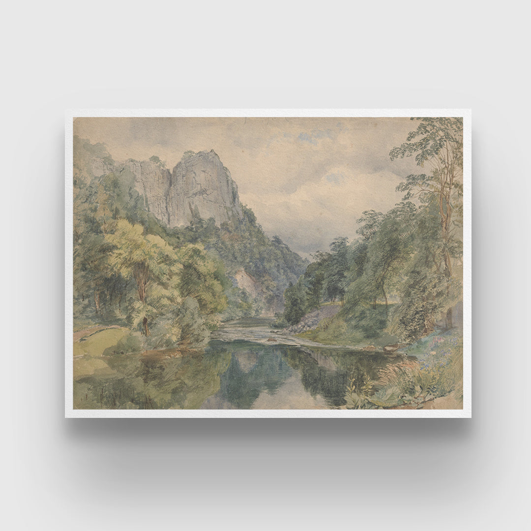 Fishing on the River Painting 3 : 4 Horizontal New Premium Wall Art Canvas by MeriDeewar