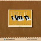 Flock of Japanese Red Crown Crane by Ogata Korin 3 : 4 Horizontal New Premium Wall Art Canvas by MeriDeewar