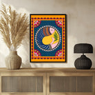 Floral Fins Madhubani Wall Art - Traditional Indian Painting 3 : 4 Vertical New Premium Wall Art Canvas by MeriDeewar