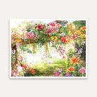 Floral Garden Painting for Living Room | Colorful Watercolor Flower Wall Art for Home Decor 5 : 4 Horizontal Premium Wall Art Canvas by MeriDeewar