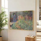 Floral Garden Painting for Living Room | Monet Flower Bed Wall Art | MeriDeewar 4 : 3 Horizontal Premium Wall Art Canvas by MeriDeewar