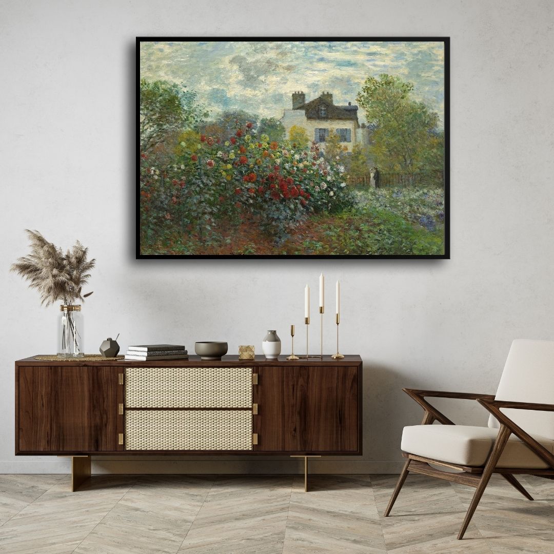 Floral Garden Painting for Living Room | Monet Scenery Wall Art | MeriDeewar 4 : 3 Horizontal Premium Wall Art Canvas by MeriDeewar