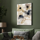 Floral Painting for Living Room – Beige & Grey Watercolour Flowers | Giclée Fine Art Print 2 : 3 Vertical Premium Wall Art Canvas by MeriDeewar