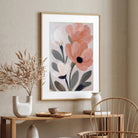 Floral Painting for Living Room – Peach & White Bloom | Giclée Fine Art Print 2 : 3 Vertical Premium Wall Art Canvas by MeriDeewar