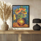 Floral Painting for Living Room | Van Gogh Fritillaries in Copper Vase | Wall Art 3 : 4 Vertical Premium Wall Art Canvas by MeriDeewar