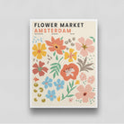 Flower Market Amsterdam Poster 3 : 4 Vertical New Premium Wall Art Canvas by MeriDeewar