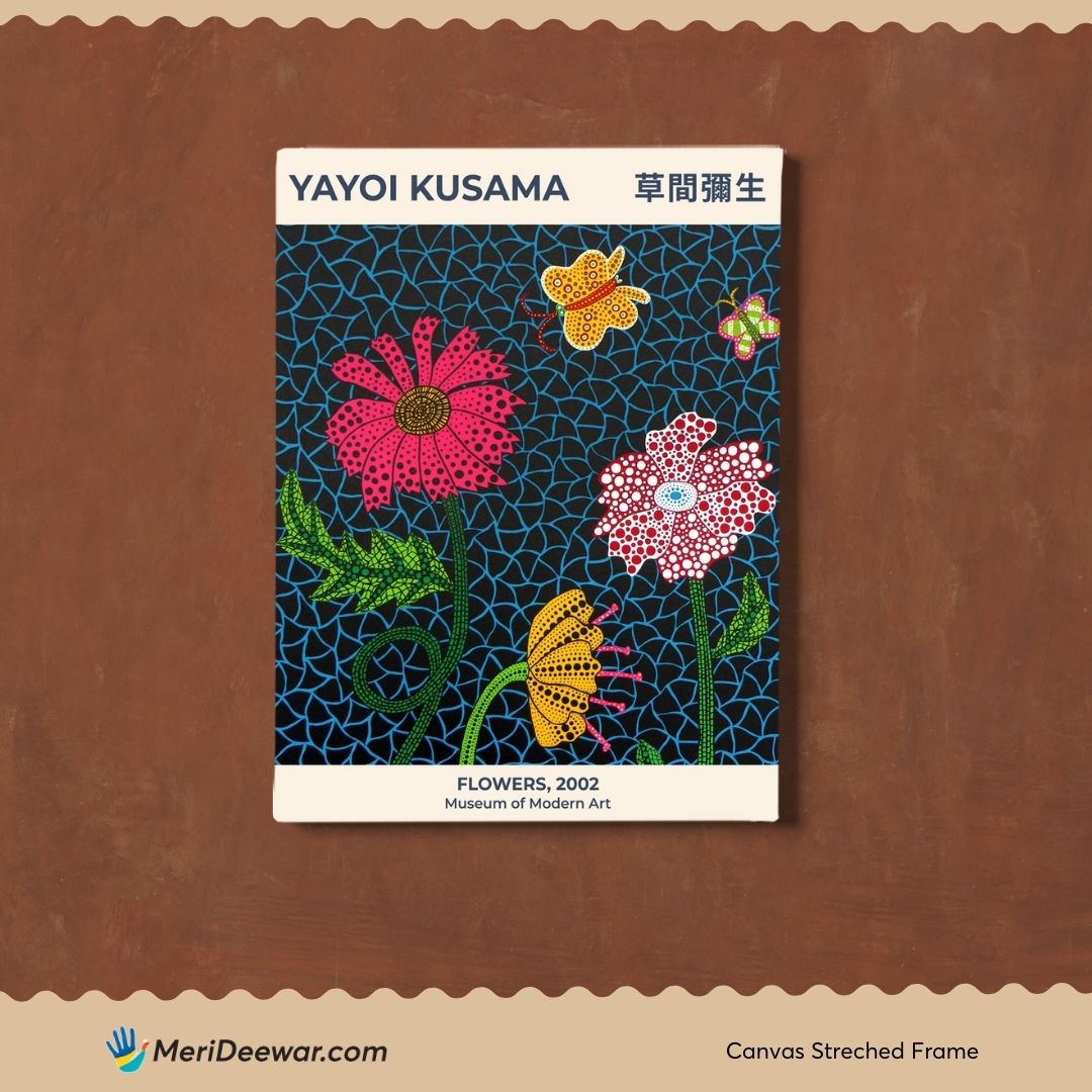 Flower painting by Yayoi Kusama 3 : 4 Vertical New Premium Wall Art Canvas by MeriDeewar