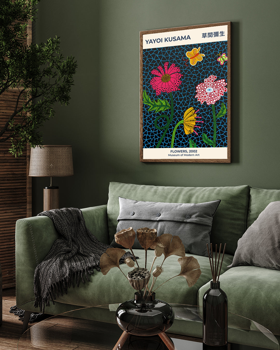 Flower painting by Yayoi Kusama 3 : 4 Vertical New Premium Wall Art Canvas by MeriDeewar