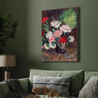 Flower Painting for Living Room | Van Gogh Carnations Floral Wall Art | MeriDeewar 3 : 4 Vertical Premium Wall Art Canvas by MeriDeewar
