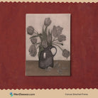 Flower Vintage Painting 3 : 4 Vertical New Premium Wall Art Canvas by MeriDeewar
