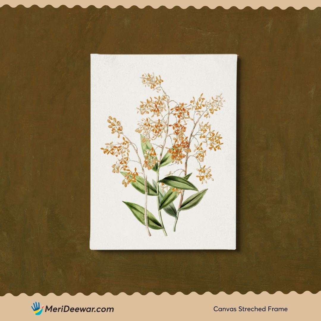 Flower vintage poster 3 : 4 Vertical New Premium Wall Art Canvas by MeriDeewar