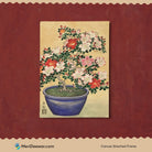 Flowers Art Poster- Blooming Azalea in Blue Pot by Ohara Koson 3 : 4 Vertical New Premium Wall Art Canvas by MeriDeewar
