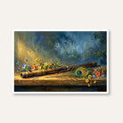 "Flute with Peacock Feather" Indian Classical Wall Art Print 3 : 2 Horizontal Premium Wall Art Canvas by MeriDeewar