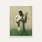 Folk Musician Painting for Living Room | Vintage Wall Art | Giclée Fine Art Print 3 : 4 Vertical Premium Wall Art Canvas by MeriDeewar