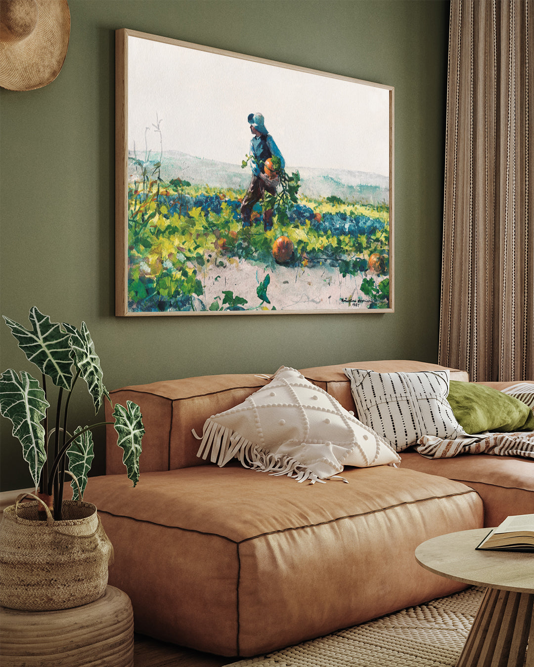 For to be a farmer's boy Painting By Winslow Homer 3 : 4 Horizontal New Premium Wall Art Canvas by MeriDeewar