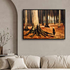 Forest Nature Painting for Living Room | Van Gogh Girl in the Woods | Wall Art for Home Decor 4 : 3 Horizontal Premium Wall Art Canvas by MeriDeewar