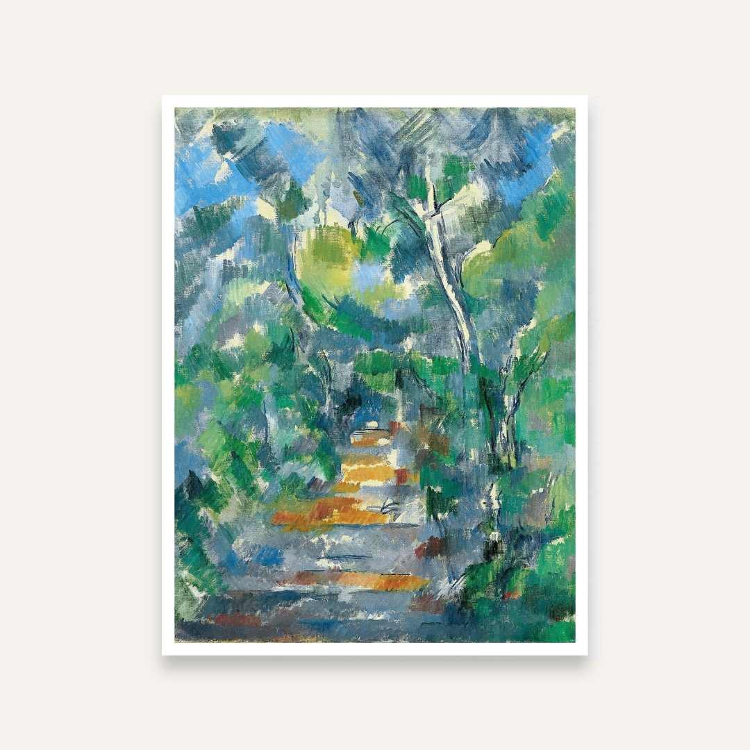 Forest Path Nature Painting for Living Room | Green Scenery Wall Art | Giclée Print 3 : 4 Vertical Premium Wall Art Canvas by MeriDeewar